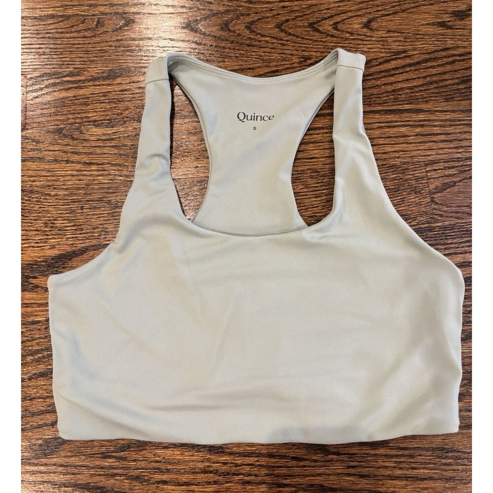 Quince Ultra-Form Longline Sports Bra Racerback Wireless Medium Support Green S